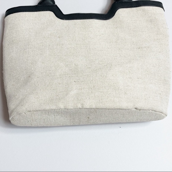 Rachel Zoe Capri Canvas Bag Natural Black Vegan Leather Trim NWT - Picture 8 of 14